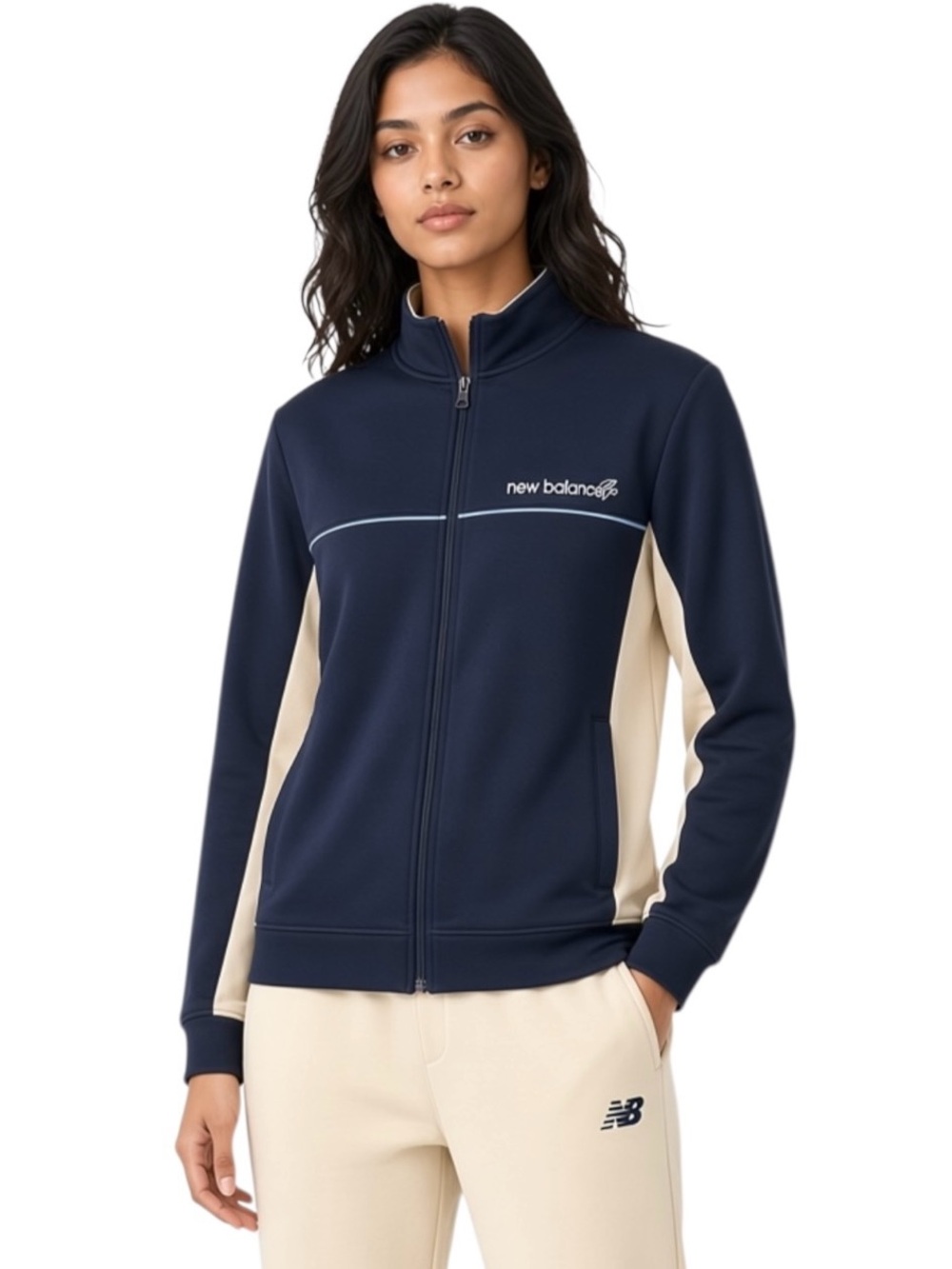 Rick Paul New Balance Men's Blue Track Jacket with Cream Sleeves